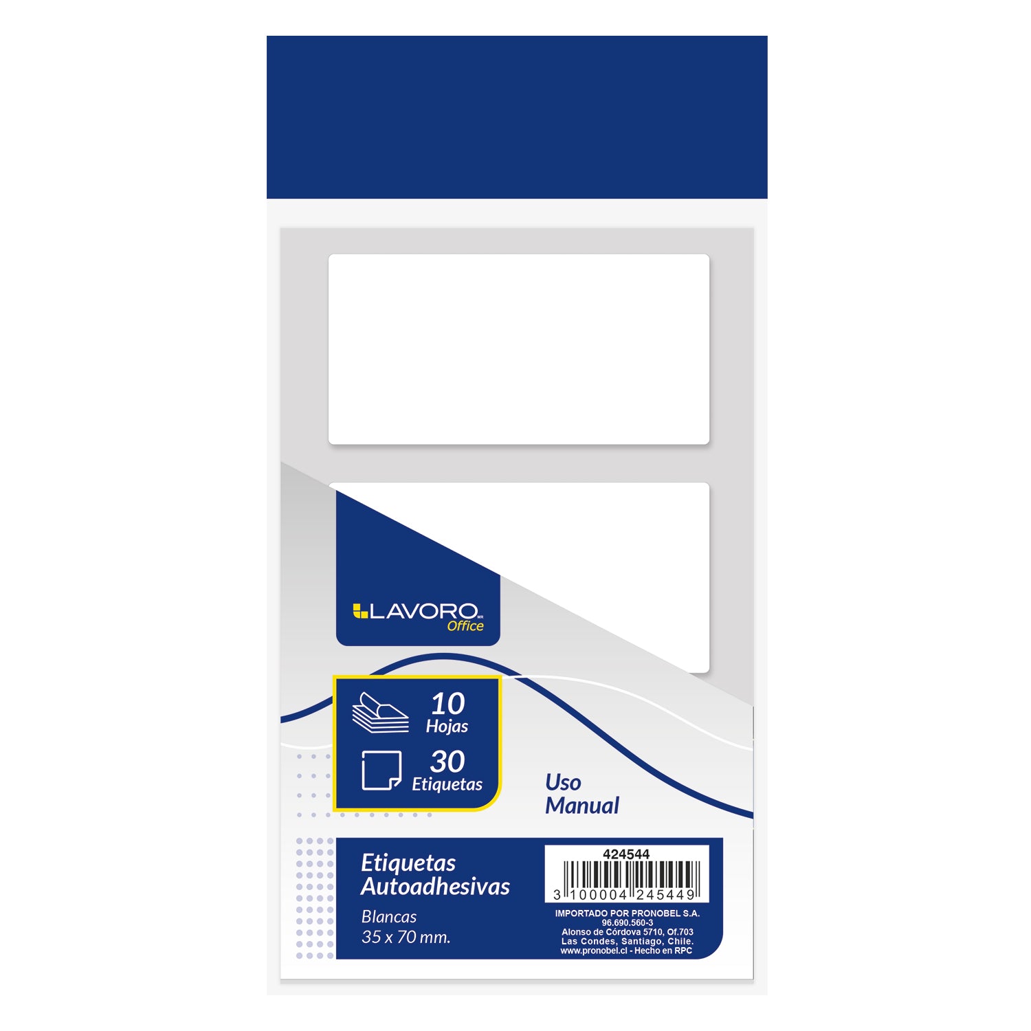 Etiquetas Autoadhesiva 35x70 mm 30 Uni | Lavoro